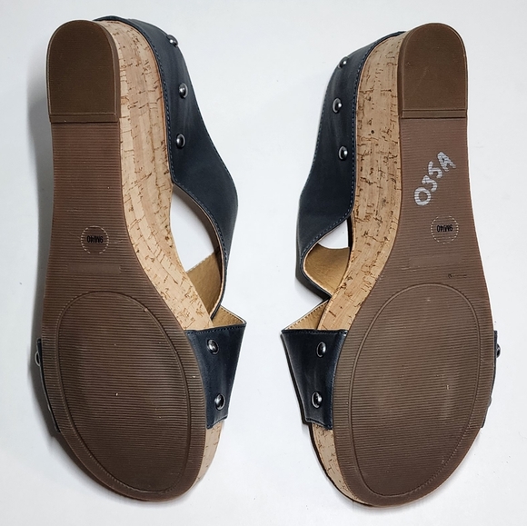 Lucky Brand MyKayla Criss Cross Wedge Blue Sandal/ Size 9M/40 - Picture 7 of 9